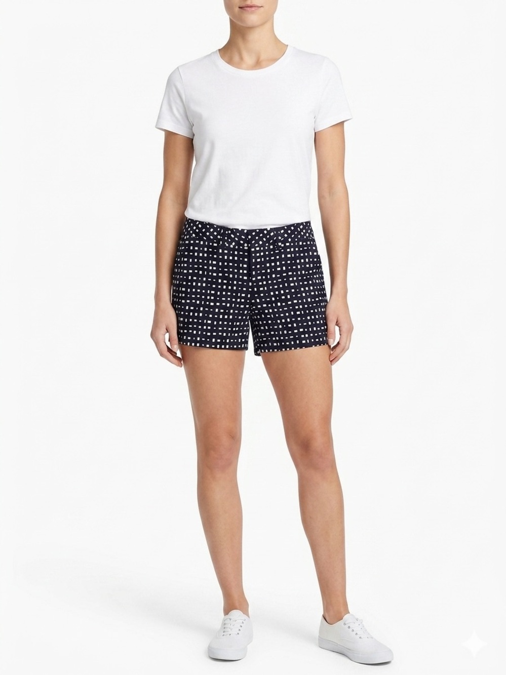 Tommy Hilfiger Navy and White Square Print Shorts